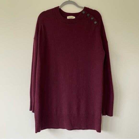 Sezane Mathie Dress Merino Wool Long Sleeve Size XXL Purple Burgundy - Picture 2 of 14